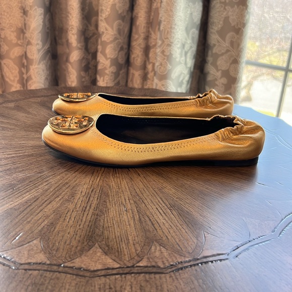 Tory Burch Gold Metallic Ballet Flats - Picture 5 of 8